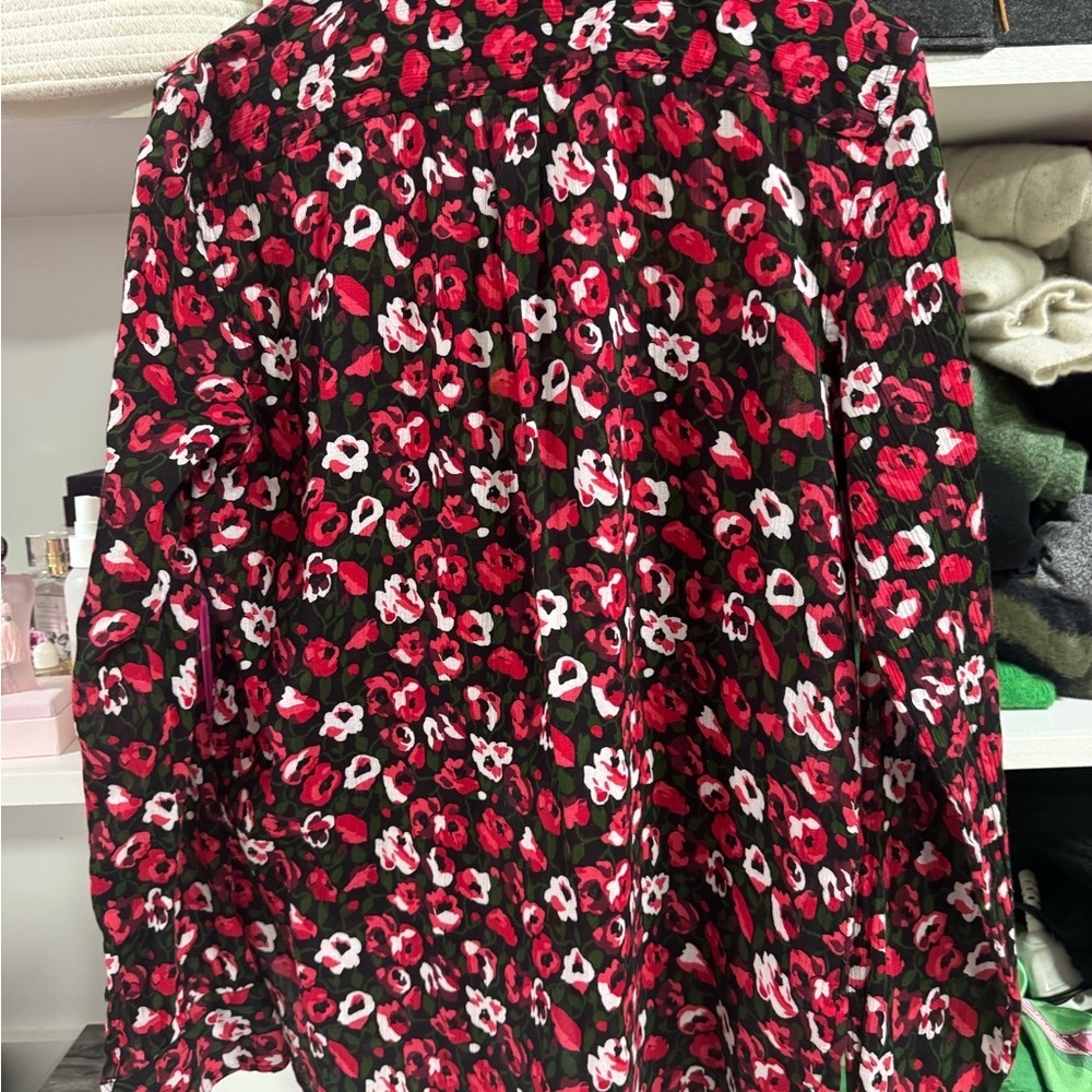 Ralph Lauren Red and White Floral Blouse - Picture 3 of 4